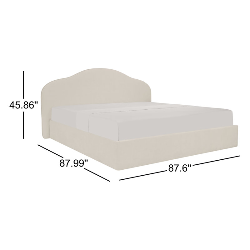Maggie King Storage Bed Cream, King, Cream