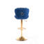 Ensemble de 2 tabourets de bar avec repose-pieds chromé et base pivotante à hauteur réglable en velours-672189967