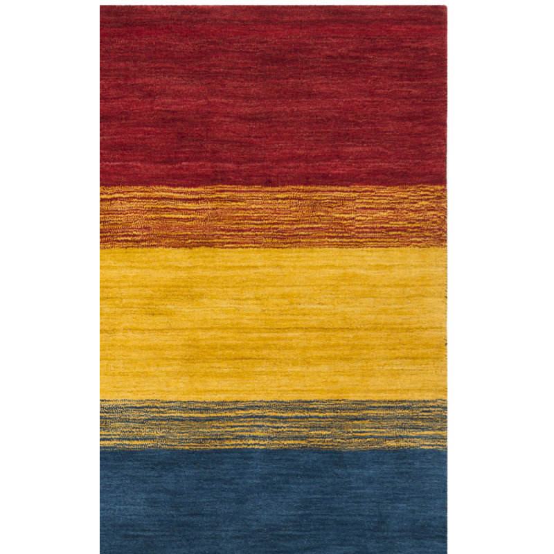 Frann Hand Loomed Wool Striped Rug, Rectangle 3' x 5'