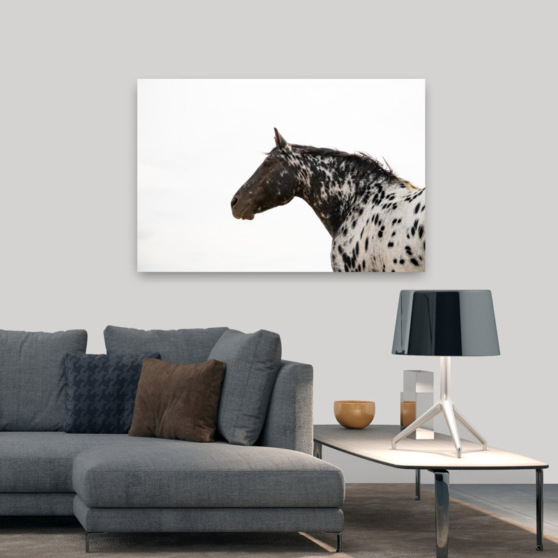 Art contemporain contemporain, paysage de cheval abstrait, H 32 po x l 48 po