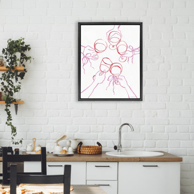 Cocktail Party Cheers Doodles Floating Frame, design by Jenaya Jackson