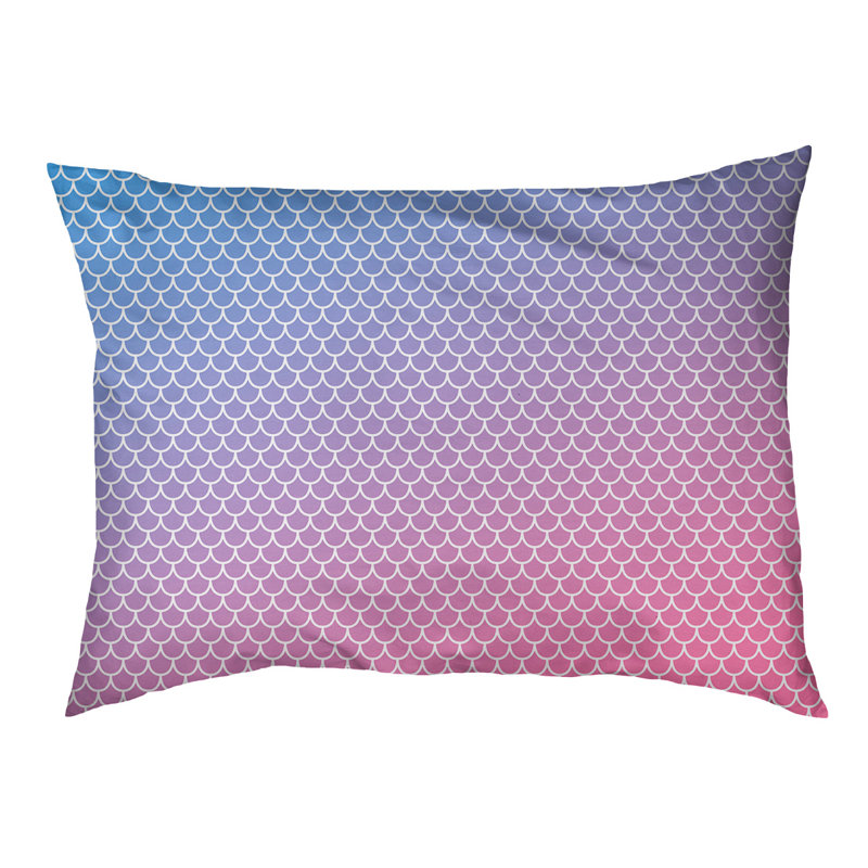 Coussin d'extérieur Campion, Grand (l 42,5 po x P 32,5 po x H 14 po), Bleu / Mauve / Rose