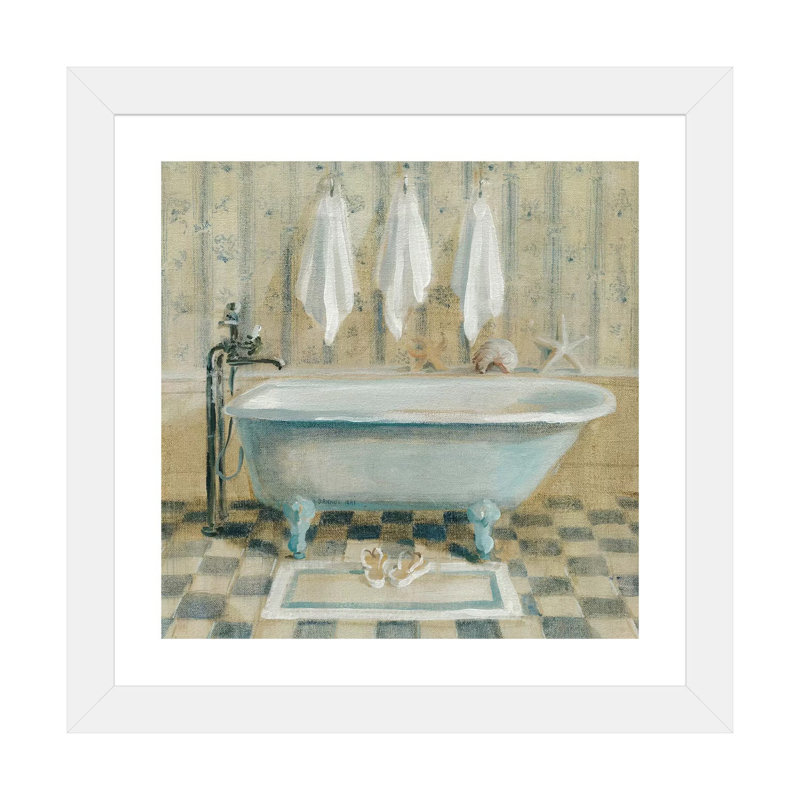 «Victorian Bath IV» par Danhui Nai - reproduction d'art, H 24 po x l 24 po x p 1 po, Papier encadré blanc, Blanc