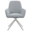 Chaise d'appoint à accoudoirs évasés gris clair et chrome