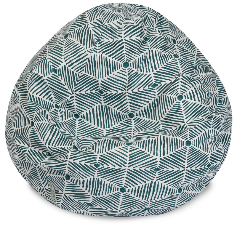 Cotton Bean Bag Chair & Lounger, 23'' H x 35'' W x 35'' D, Emerald