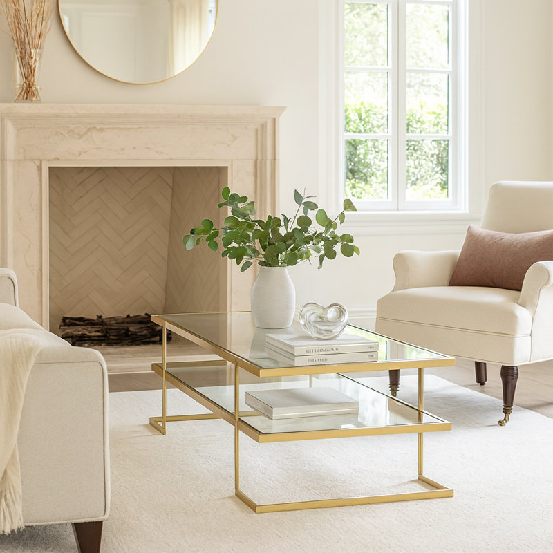 Sophia Glass Top Single Coffee Table