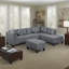 Canapé, chaise et repose-pieds 104,5 po, gris