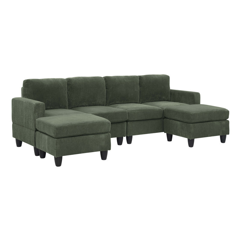 Ranjeeta 101" Wide Modular Sofa & Chaise with Ottoman