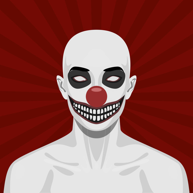 " Bald Scary Clown " by Slavaleks, 12" H x 12" W