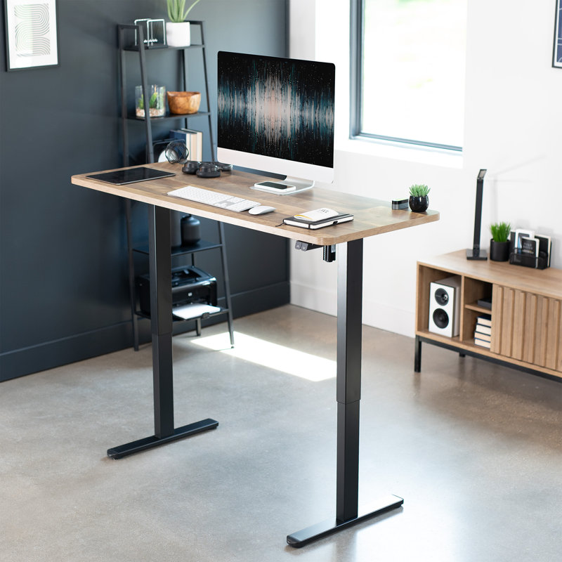 Bureau debout Vivo Electric 60 po x 24 po, Bois recyclé, Noir