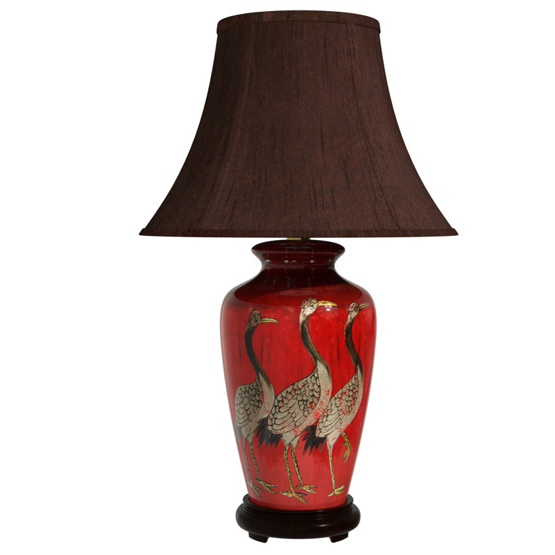 Irving 26" Red Cranes Table Lamp
