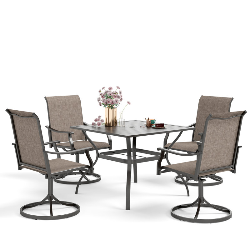 Ensemble de table de salle à manger d'extérieur 5 pièces