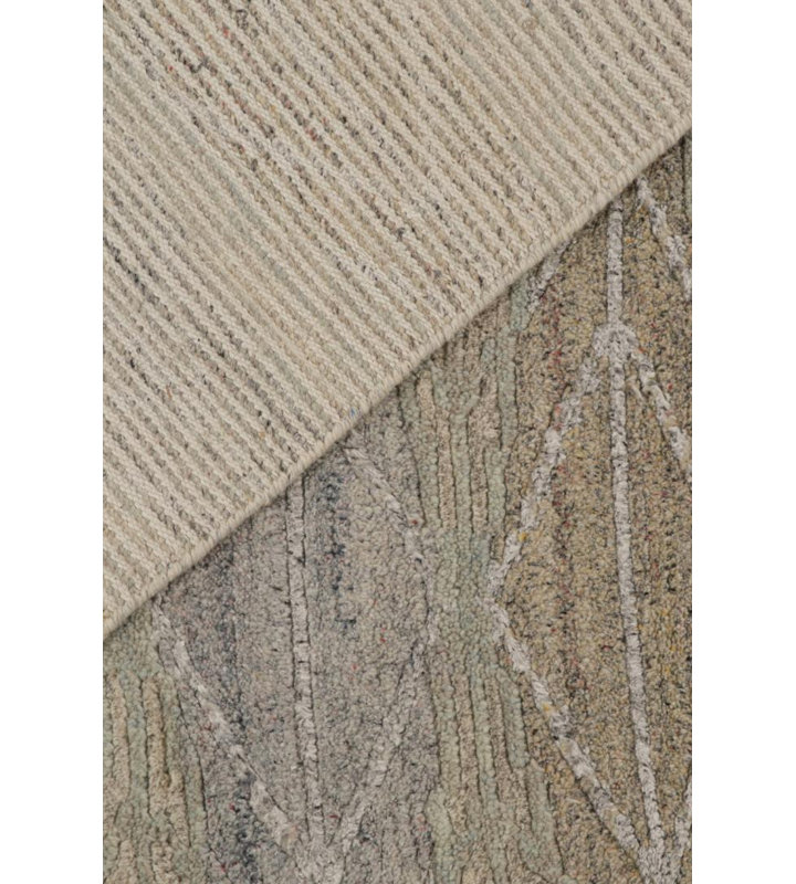 Scandinavian Hand Knotted Wool Geometric Area Rug, Rectangle 6' x 9'