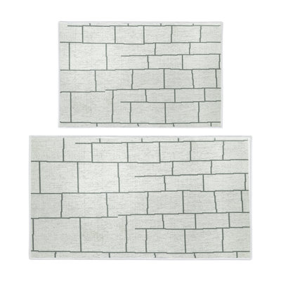 Aleksejs Geometric Non-Skid Kitchen Mat