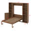 Grand lit escamotable avec tablettes et armoires de rangement, lit mural pliable en bois
