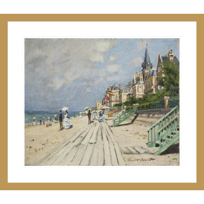 «Beach at Trouville» par Claude Monet, impression giclée sur cadre