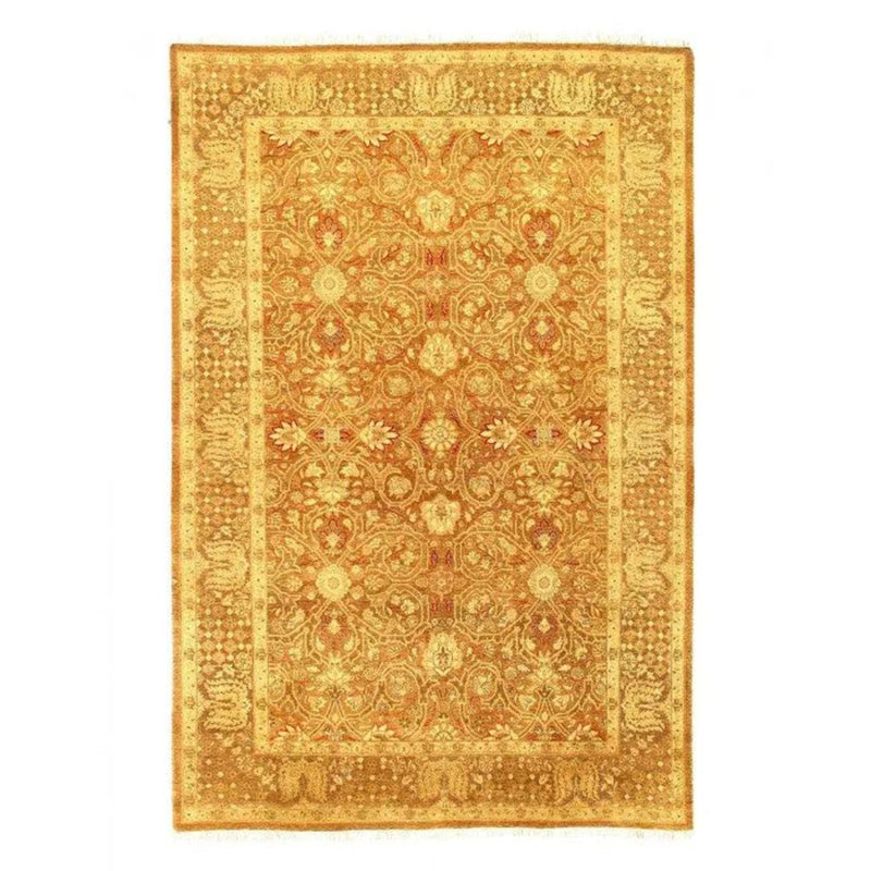 Tapis oriental brun en coton / laine 9 pi 3 po x 6 pi 1 po Oriental