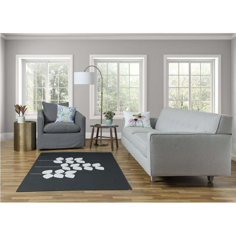 Chenille Floral Indoor Rug, Rectangle 4' x 6'