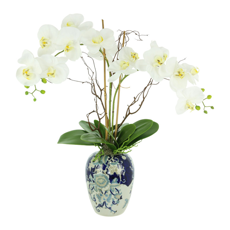 Polysilk Orchid Arrangement in Vase