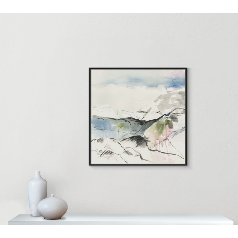 Horizon Land - reproduction carrée par Casa Fine Arts, H 37,5 po x l 37,5 po, Noir