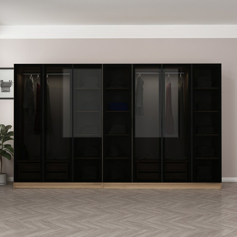 Nebras 6 Door Solid + Manufactured Wood Wardrobe