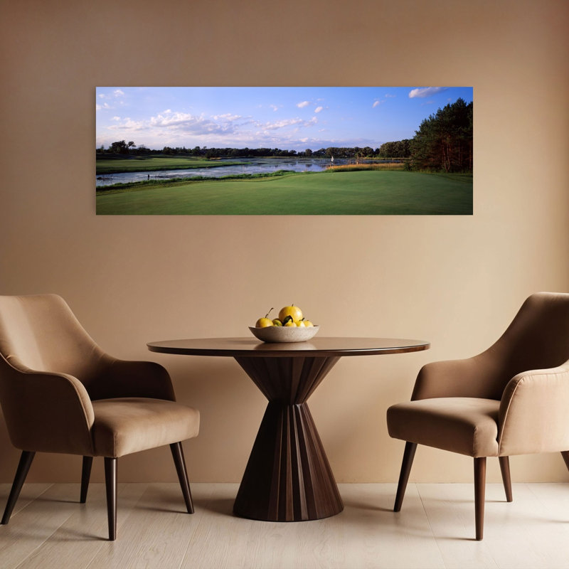 Pond in a golf course Stonewall Orchard Golf Course Grayslake Lake County Illinois USA 1 Piece Wrapped Canvas Panoramic Wall Art