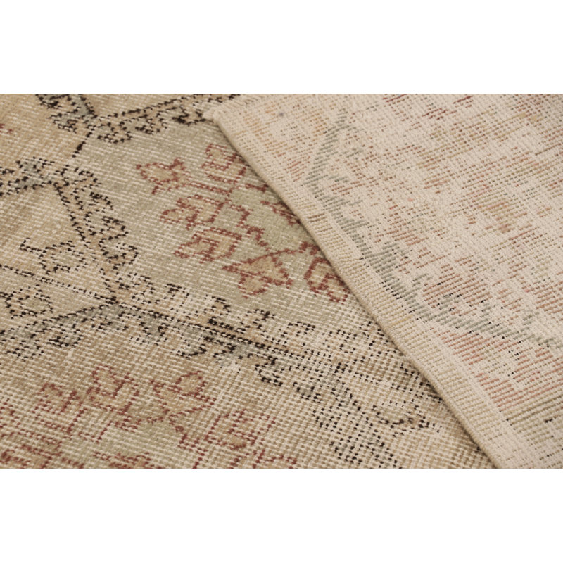 Vintage Turkish Runner, Beige-Brown With All-Over Floral Medallion – Rug & Kilim