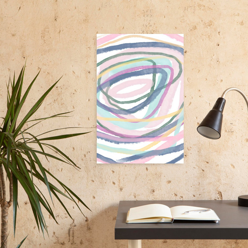 Abstrait pastel abstrait tourbillon abstrait contemporain, 24" H x 16" W