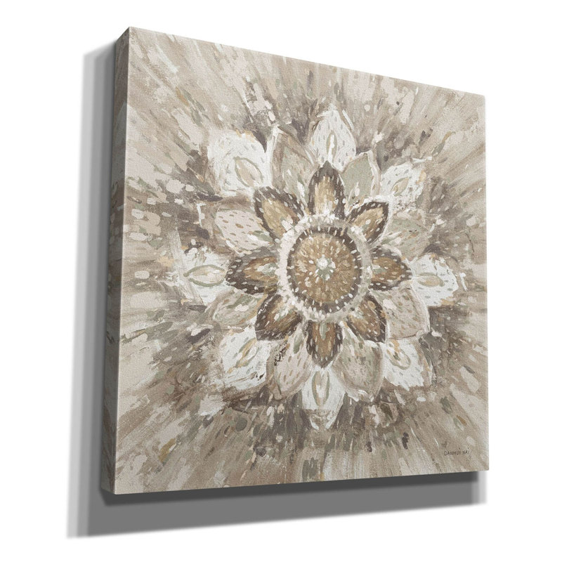 Toile épique «Spice Mandala Neutral» par Danhui Nai, H 12 po x l 12 po