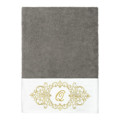 Winston Porter 100% Turkish Cotton MONICA 2PC Embellished Bath Towel Set