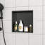 Niche de douche en acier inoxydable 12 po x 12 po, noir bronze-103696588