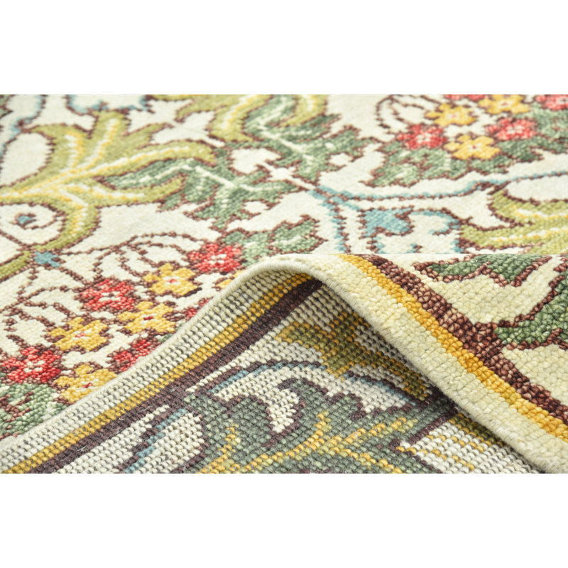 Tapis 10 x 14 ivoire William Morris, Carré 10 pi