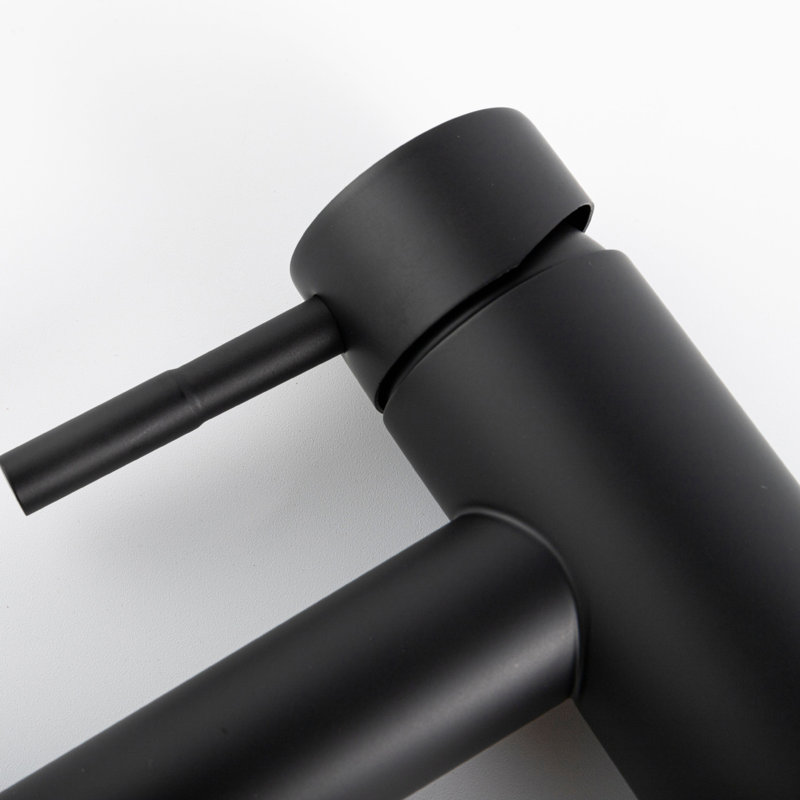 Matte Black Stainless Steel Single-Handle Bathroom Faucet