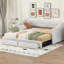 Lit de jour simple rembourré très grand avec deux tiroirs, beige-1739303653