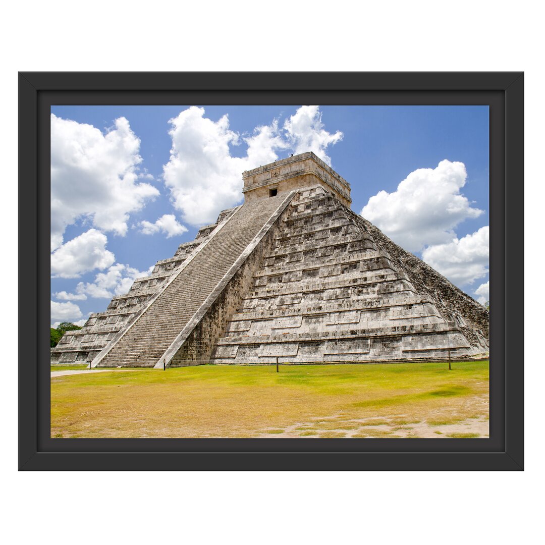 Gerahmtes Wandbild Maya Pyramide in Mexico