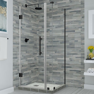 Bromley Frameless 34.25" x 72" Rectangle Hinged Shower Enclosure