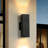 Modern Black Square Dusk to Dawn Sensor Outdoor Wall Sconce Exterior Light Fixture For Porch Patio Garage Front Door 2 Pack
