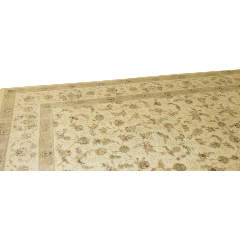 Tapis ivoire noué à la main de haute qualité