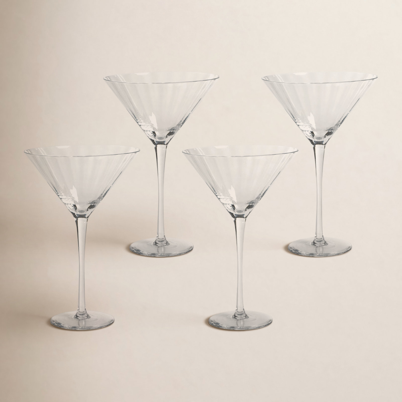 Malden Optic Martini Glasses, Set of 4, Clear