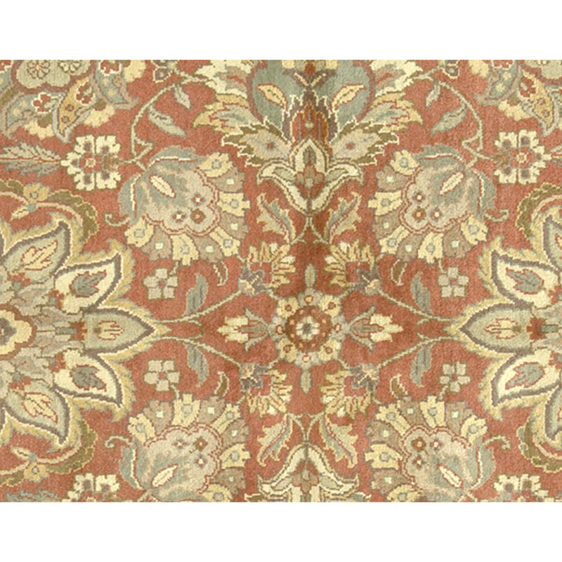 Hand Knotted Wool Oriental Area Rug in Rust And Black
