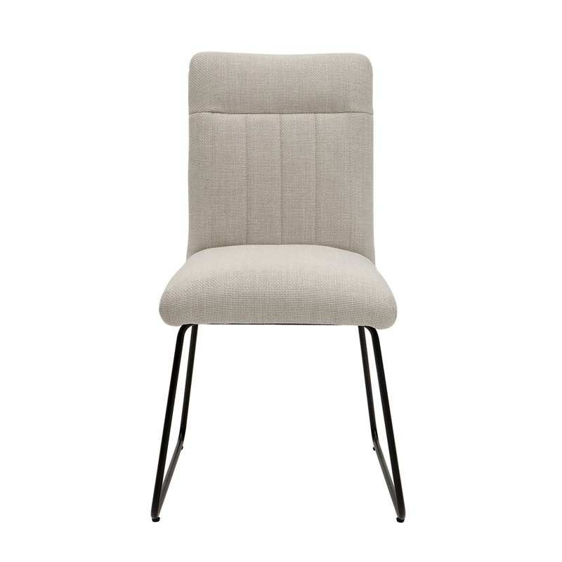 Ensemble de chaises d'appoint rembourrées en tissu de conception moderne 2 pièces, pieds de table en métal