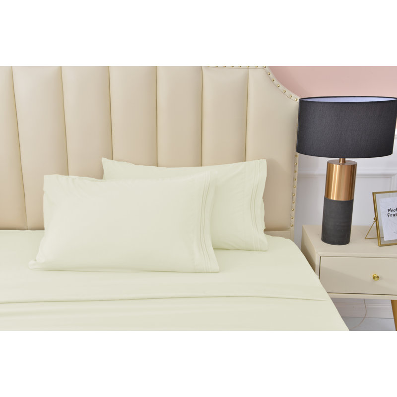 Ensemble de draps en rayonne de bambou, Grand, Ivoire