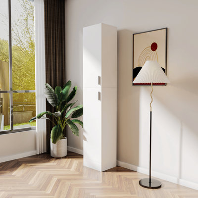 Brookhill Solid Wood+MDF Accent Cabinet,Freestanding Cabinet with Inadjustable Shelves and two Doors,Pantry Cabinet by Latitude Run
