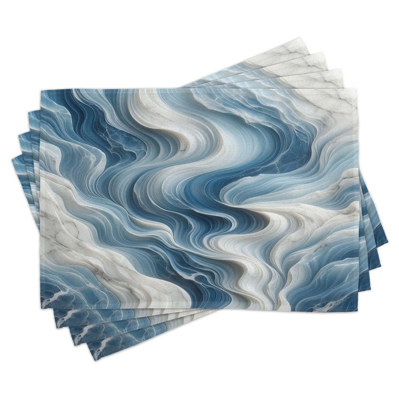 Ensemble de 4 napperons bleu Ambesonne
