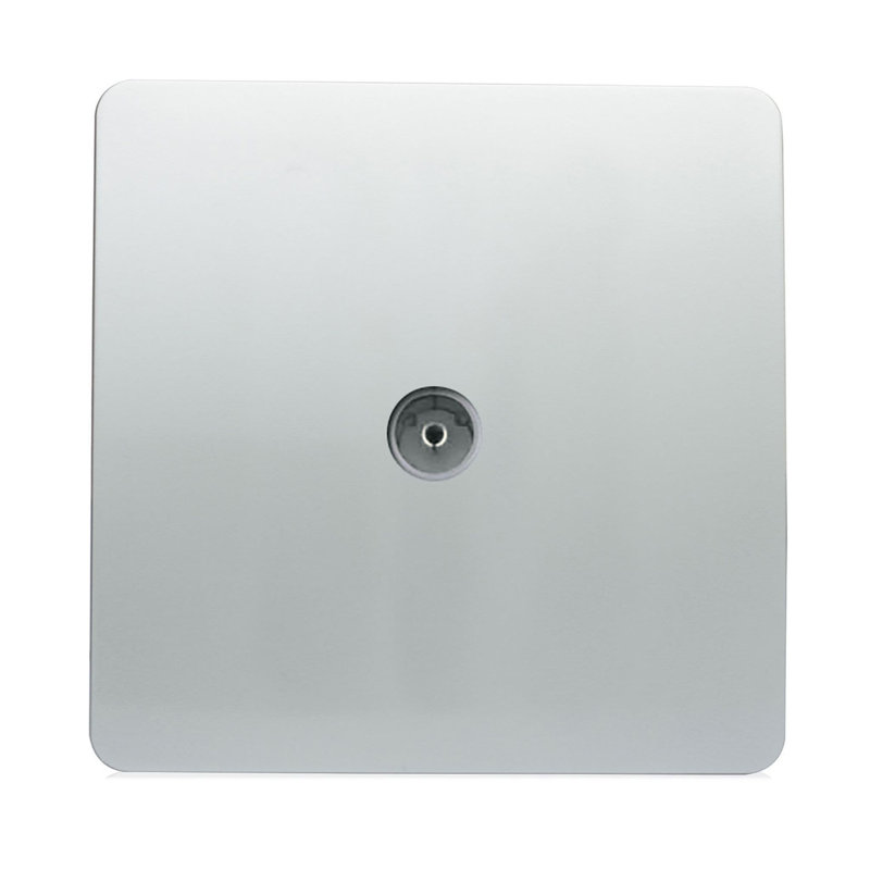 Trendi Switch 1 Gang Female Co-Axial Television Socket, Silver