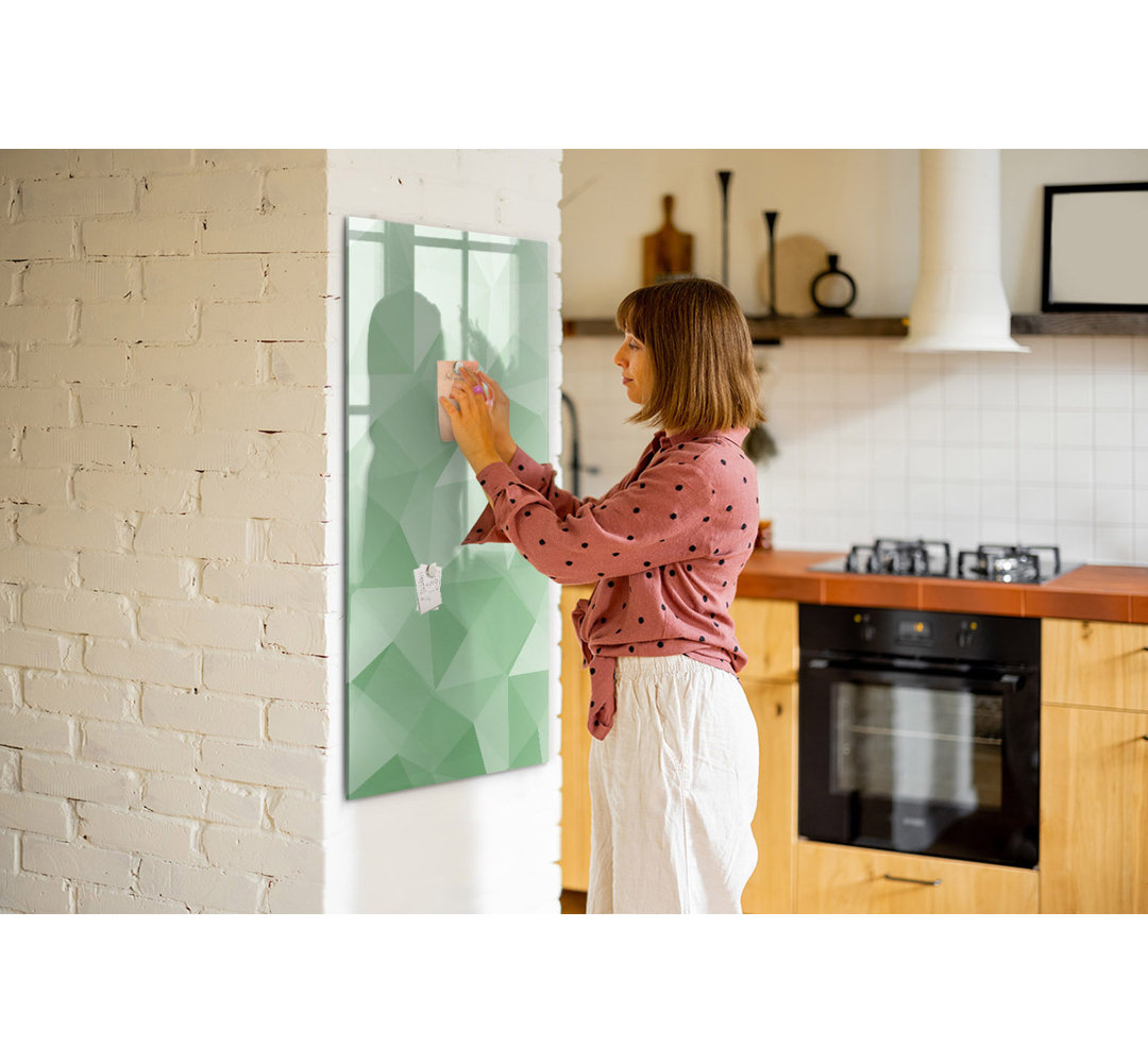 Magnetic Memo Board Whiteboard - 60 x 120 cm - With Marker and Magnets - Triangles abstraction