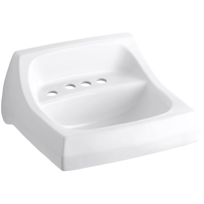 Kingston Ceramic 22" Wall Mount Bathroom Sink with Overflow