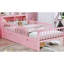 Fascinant lit simple rose avec garde-corps et espace de rangement-1726057318