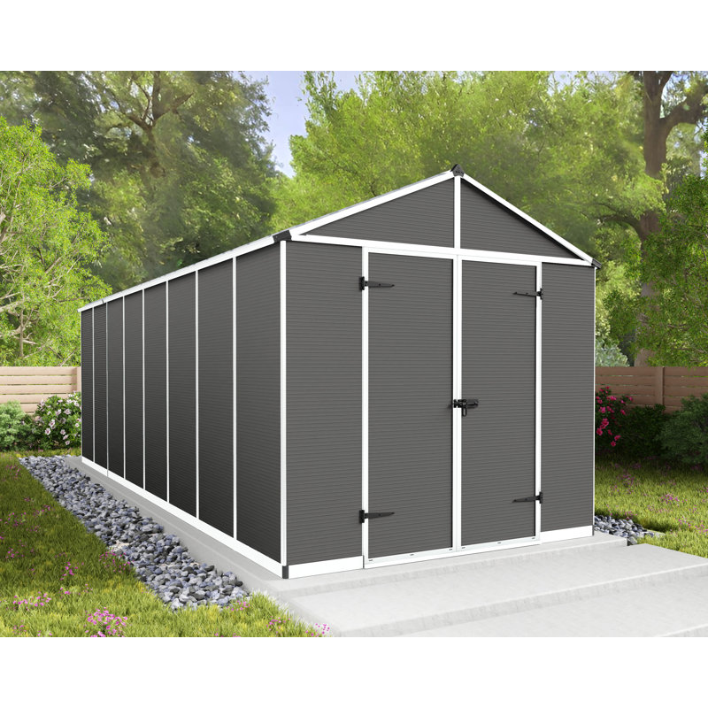 Palram - Canopia Rubicon Polycarbonate Storage Shed, 8' H x 8' W x 20' D