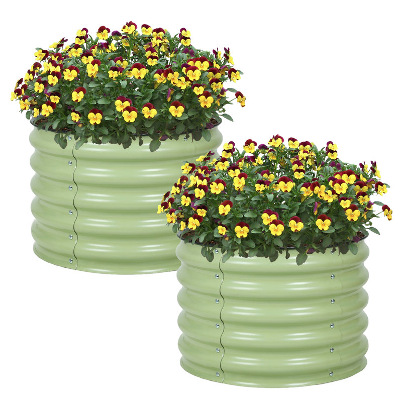 Muffin 16.7" Tall Metal Raised Garden Bed, Green